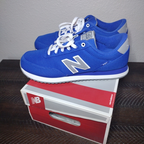 New Balance  501 Blue Gray White Men's Athletic Sneakers - Picture 11 of 13
